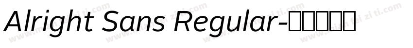 Alright Sans Regular字体转换